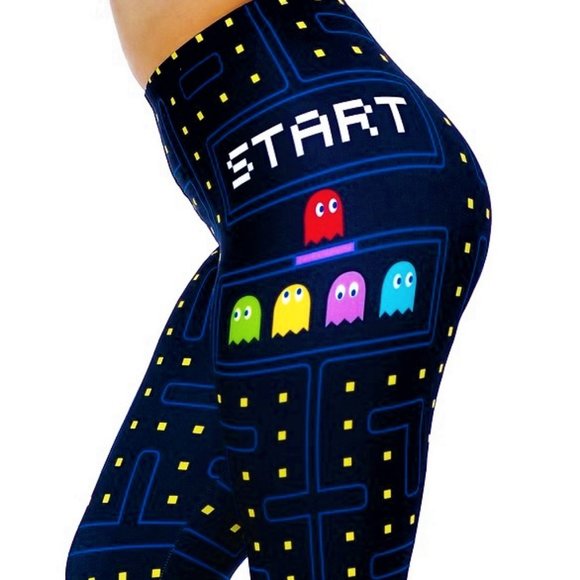 PAC MAN - 3D LASER PRINT LEGGINGS - Picture 1 of 9